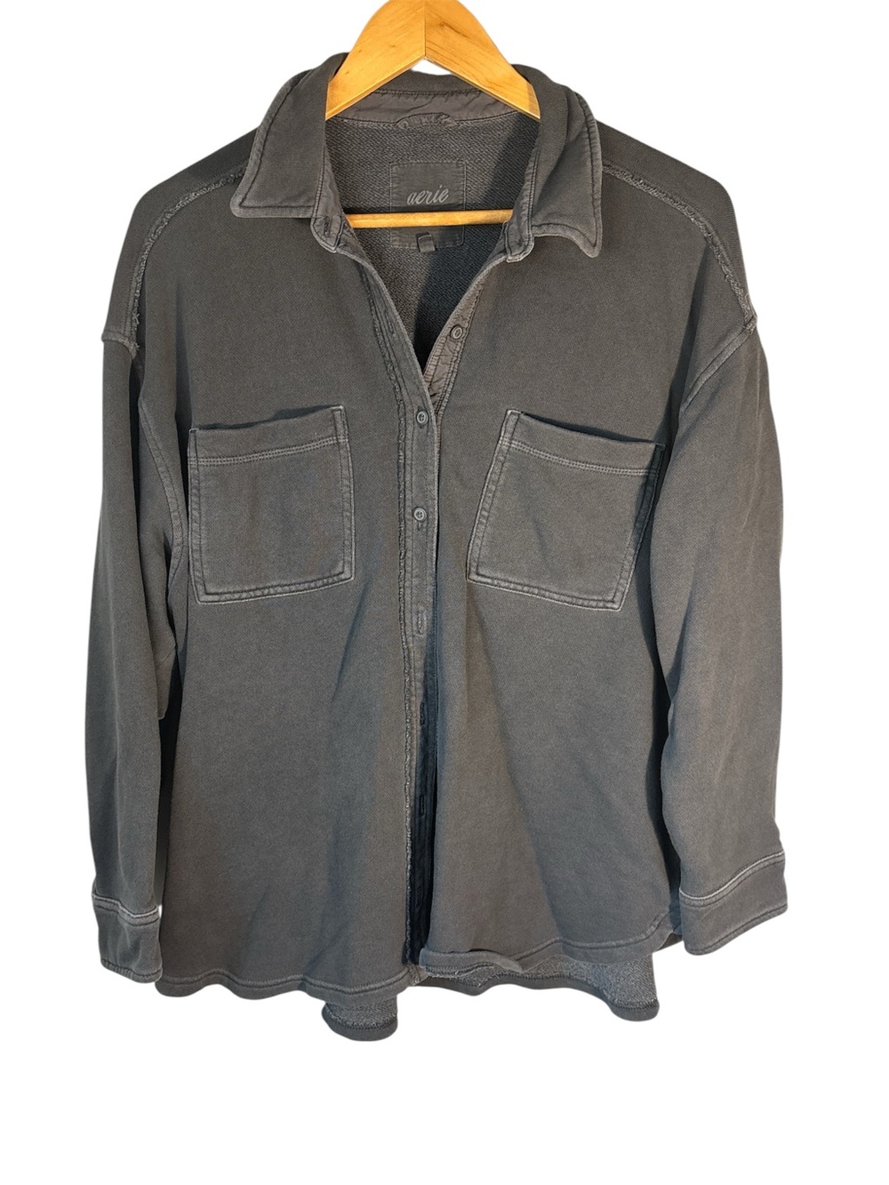 Aerie Women Long Sleeve Oversized Lumberjane Button Down Shirt S Shacket Utility